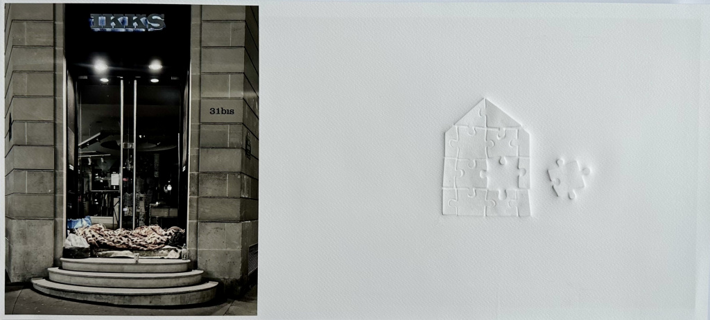 IMPARES 3. Grabado gofrado e imagen digital sobre papel Canson Arches Velin Museum Rag 350g 25x55 cm / Embossed engraving and digital image on Canson Arches Velin Museum Rag paper 350g 25x55 cm