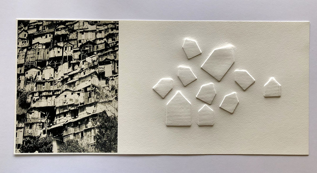 CAOS Grabado gofrado e imagen digital sobre papel Canson Infinity Velin Museum 350 g 55×24 cm / CHAOS Embossed engraving and digital image on Canson Infinity Velin Museum paper 350 g 55×24 cm