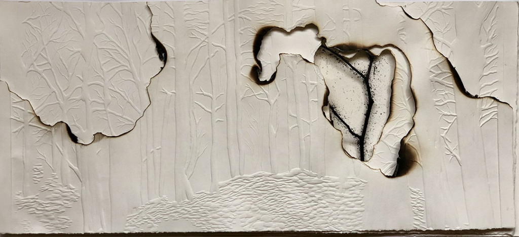 Grabado gofrado intervenido 55x30 cm / Intervened embossed engraving 55x30 cm