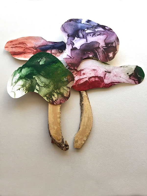 BOSQUE SENSORIAL Grabado técnica mixta (estampación de cuatro planchas de carborundum y punta seca, madera de boj, sobre papel hecho a mano) 50X50 cm / SENSORY FOREST Mixed technique engraving (printing of four carborundum plates and drypoint, boxwood, on handmade paper) 50X50 cm