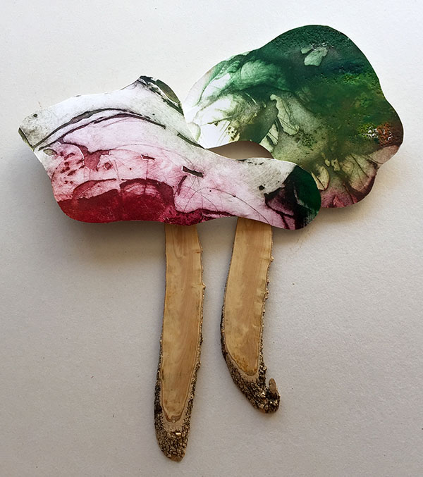 BOSQUE SENSORIAL Grabado técnica mixta (estampación de dos planchas de carborundum y punta seca, madera de boj, sobre papel hecho a mano) 50X50 cm / SENSORY FOREST Mixed technique engraving (printing of two carborundum plates and drypoint, boxwood, on handmade paper) 50X50 cm