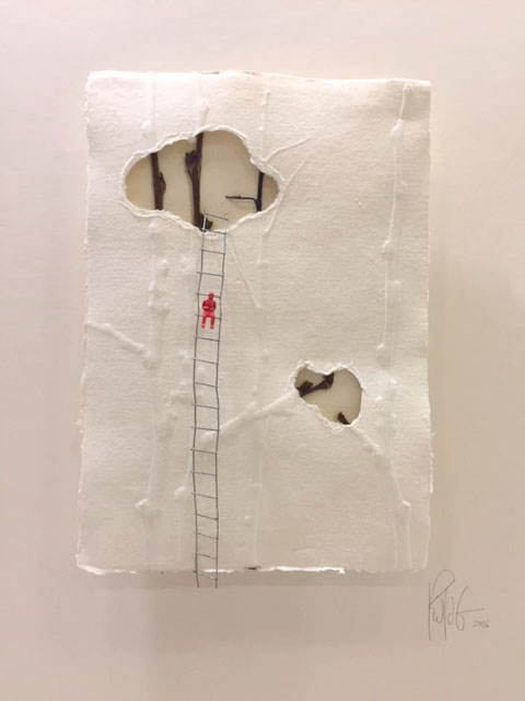 Sueño 2. Intervención (collage sobre papel hecho a mano) 30×21 cm / Dream 2. Intervention (collage on handmade paper) 30×21 cm