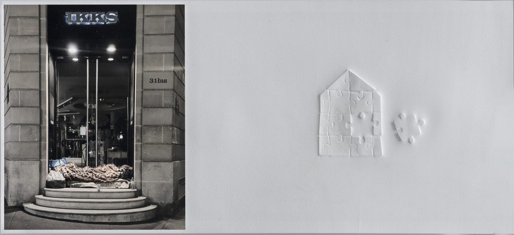 IMPARES 5. Grabado gofrado e imagen digital sobre papel Canson Arches Velin Museum Rag 350g 25x55 cm / Embossed engraving and digital image on Canson Arches Velin Museum Rag paper 350g 25x55 cm