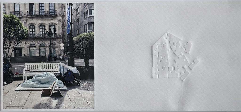 IMPARES 3. Grabado gofrado e imagen digital sobre papel Canson Arches Velin Museum Rag 350g 25x55 cm / Embossed engraving and digital image on Canson Arches Velin Museum Rag paper 350g 25x55 cm